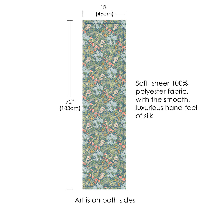 William Morris "Golden Lily" Silky-soft Polyester Sheer Long Scarf