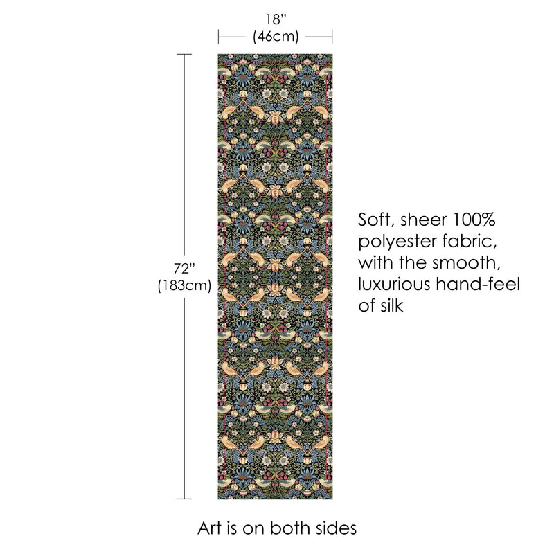 William Morris Strawberry Thief Silky-soft Polyester Sheer Long Scarf