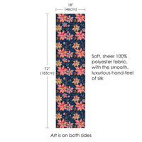 EttaVee's Bold Flowers Silky-soft Polyester Sheer Long Scarf