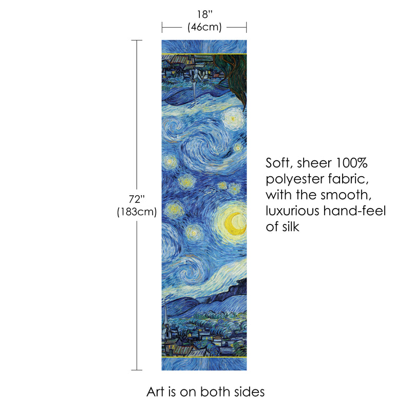 van Gogh Starry Night Silky-soft Polyester Sheer Long Scarf