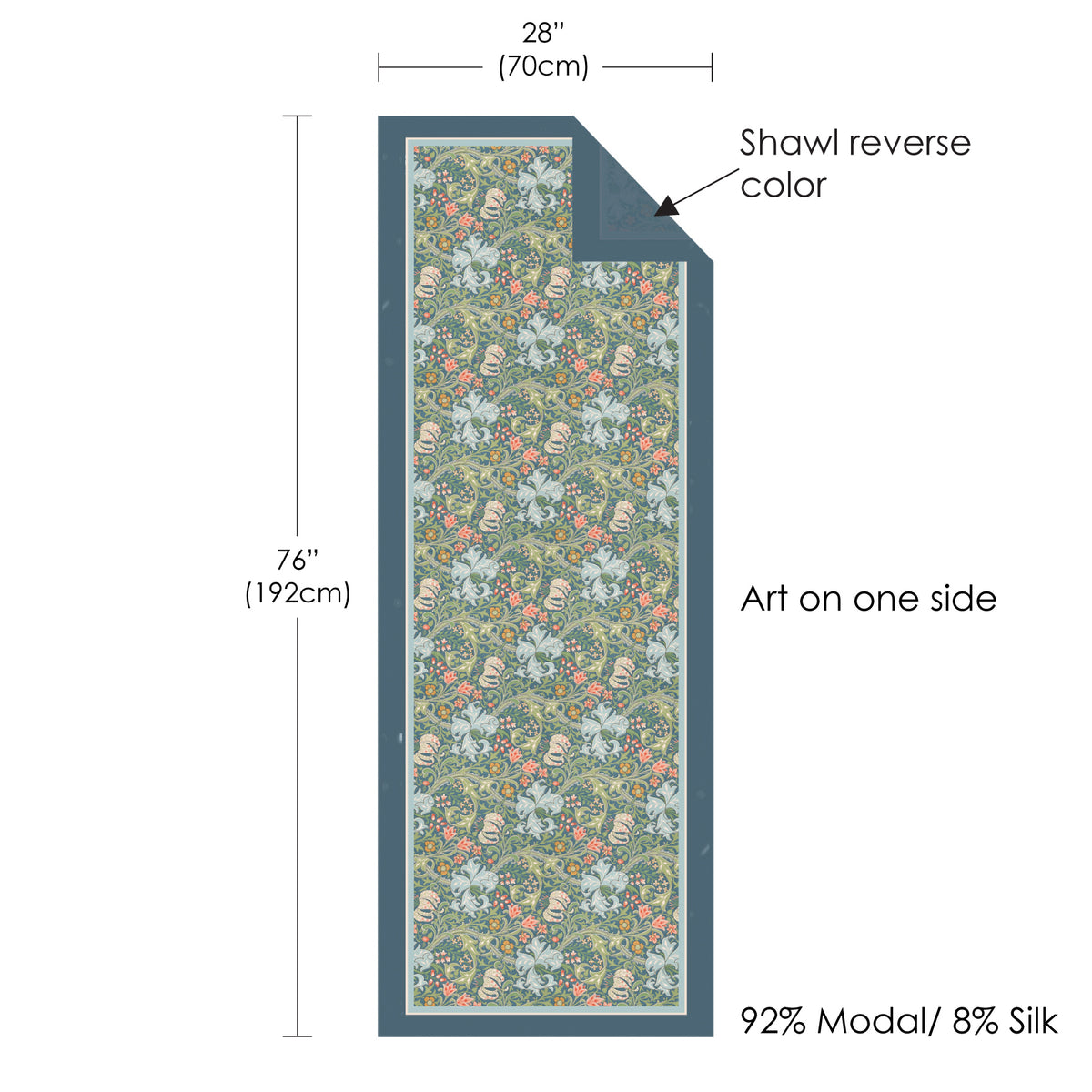 William Morris "Golden Lily" Silk Blend Women's Fashion Shawl