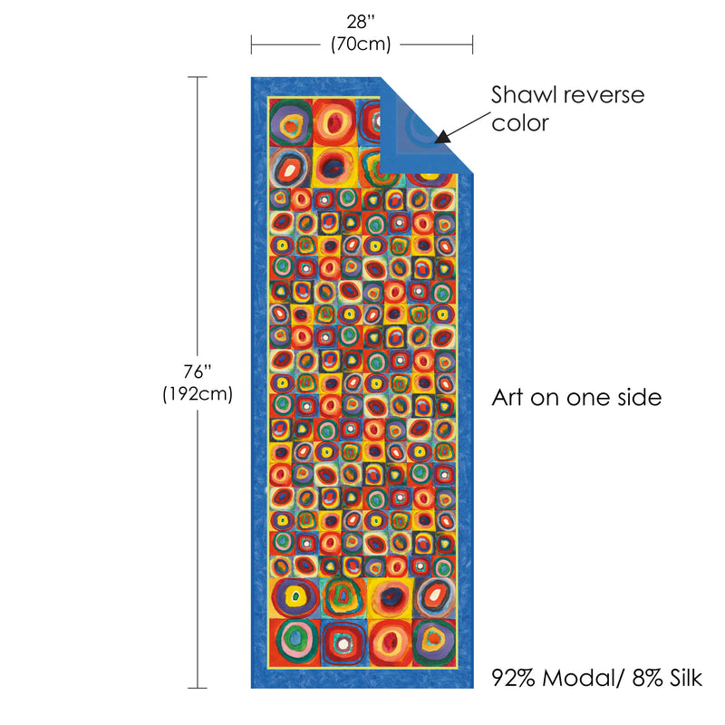 Kandinsky Circles Silk Blend Women's Fashion Shawl