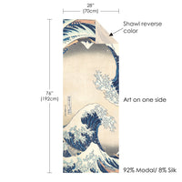 Hokusai "The Great Wave" Silk Blend Women's Fashion Shawl