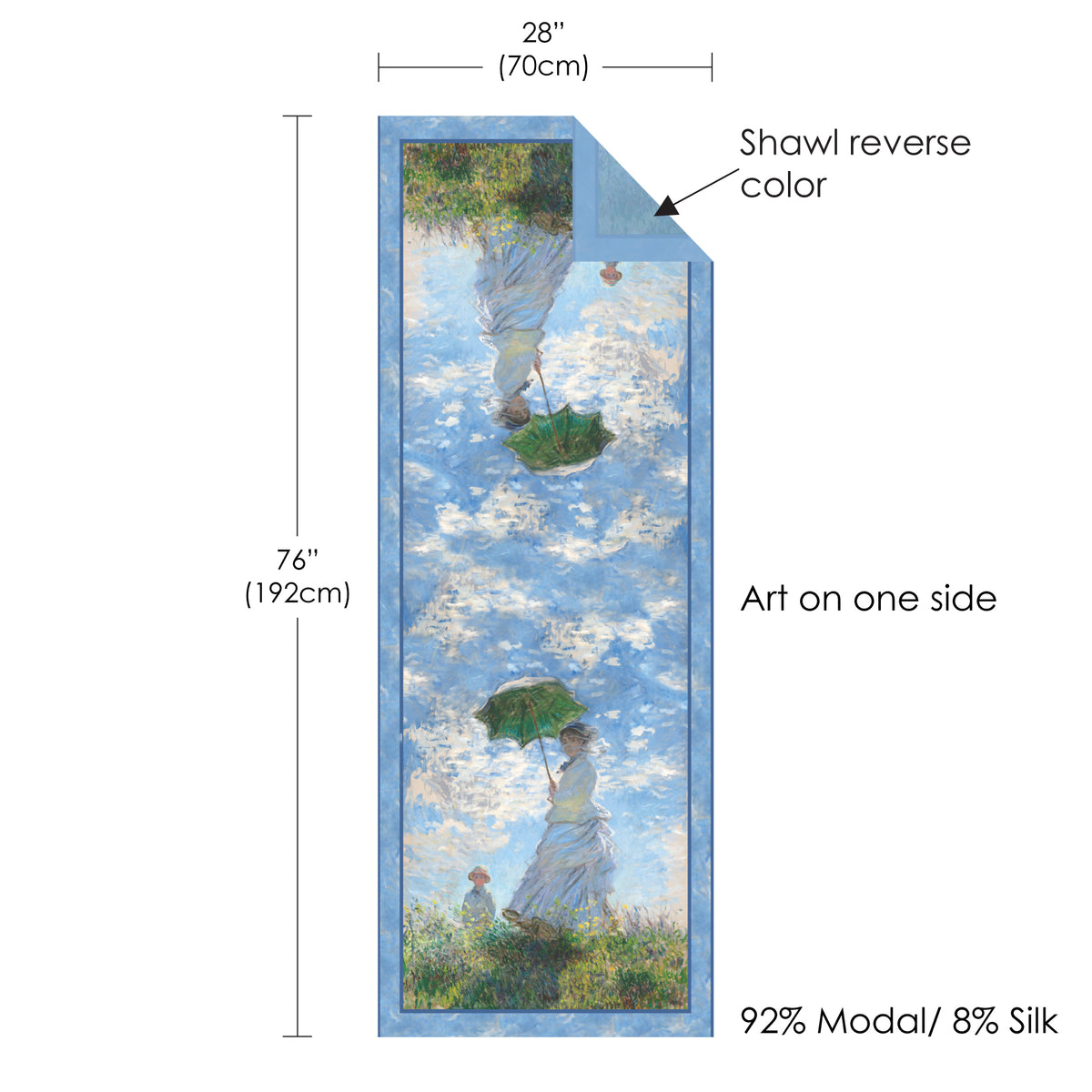 Monet Woman Parasol Silk Blend Women's Fashion Shawl