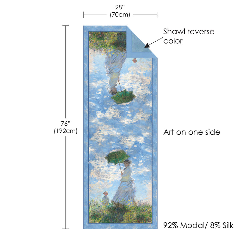 Monet Woman Parasol Silk Blend Women's Fashion Shawl