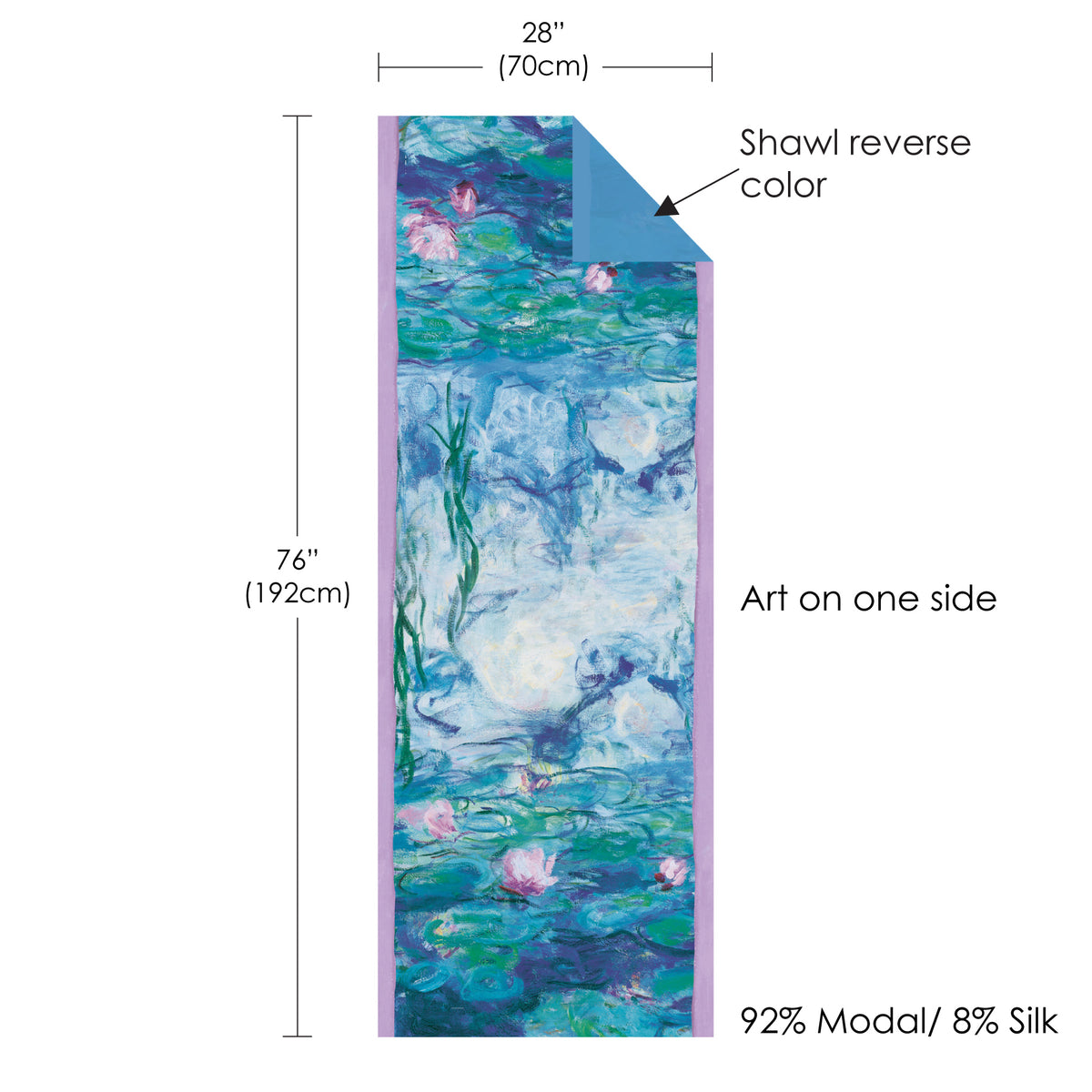 Monet Nympheas Silk Blend Women's Fashion Shawl