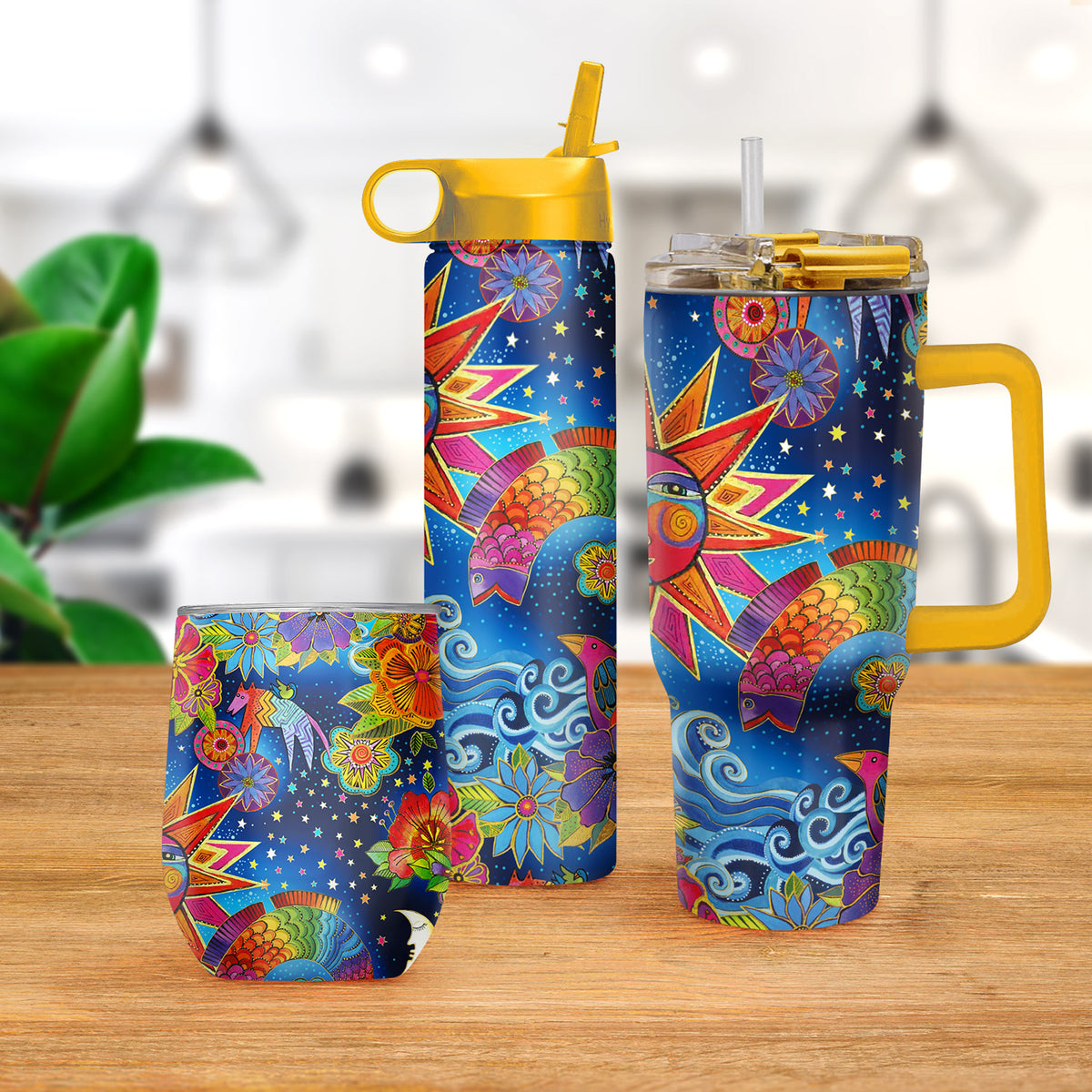 24 oz Water Bottle - Laurel Burch "Celestial Magic"