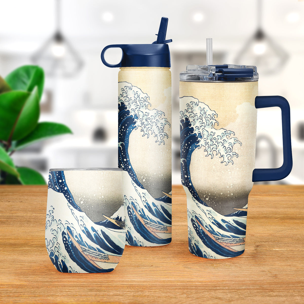 24 oz Water Bottle - Hokusai "The Great Wave"
