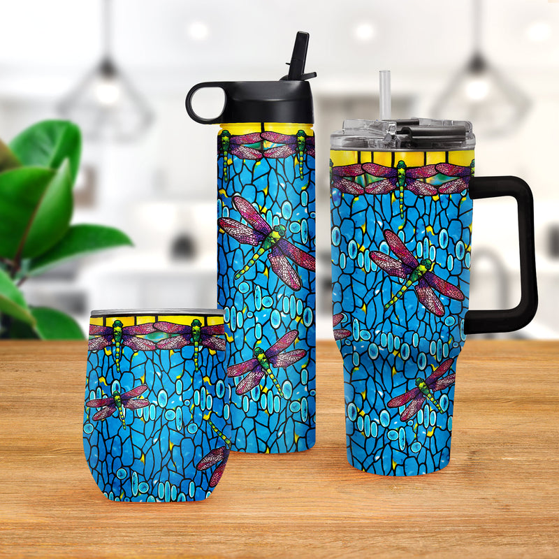 30 oz Tumbler - Tiffany "Dragonfly" - Purple