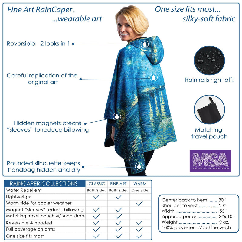 Laurel Burch Blooms Womens Rain Cape - Rainproof Breathable Rain Poncho
