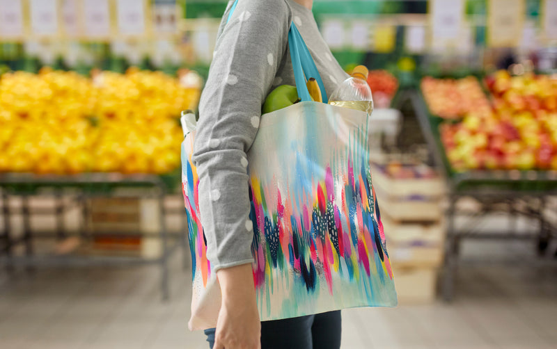 EttaVee Brush Strokes 103 Shoulder Strap Canvas Magazine Tote