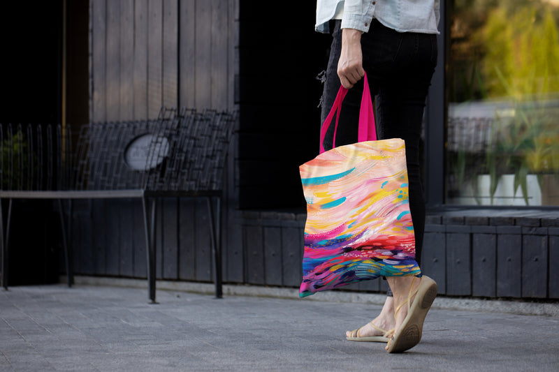 EttaVee Brush Strokes 90 Shoulder Strap Canvas Magazine Tote