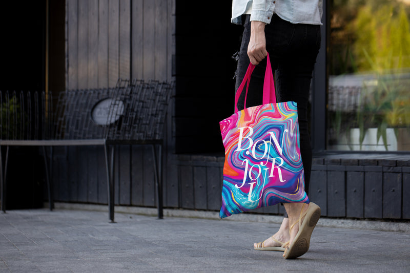 EttaVee Marble 8 Shoulder Strap Canvas Magazine Tote