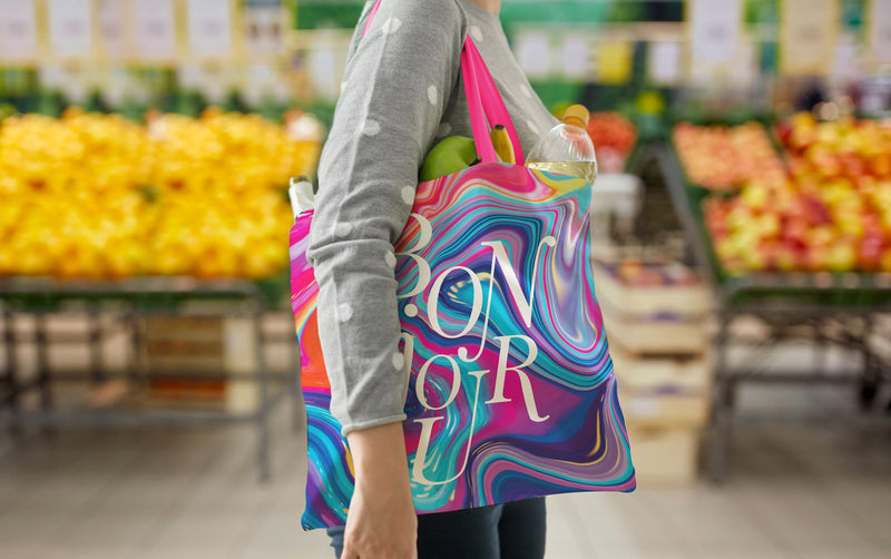 EttaVee Marble 8 Shoulder Strap Canvas Magazine Tote