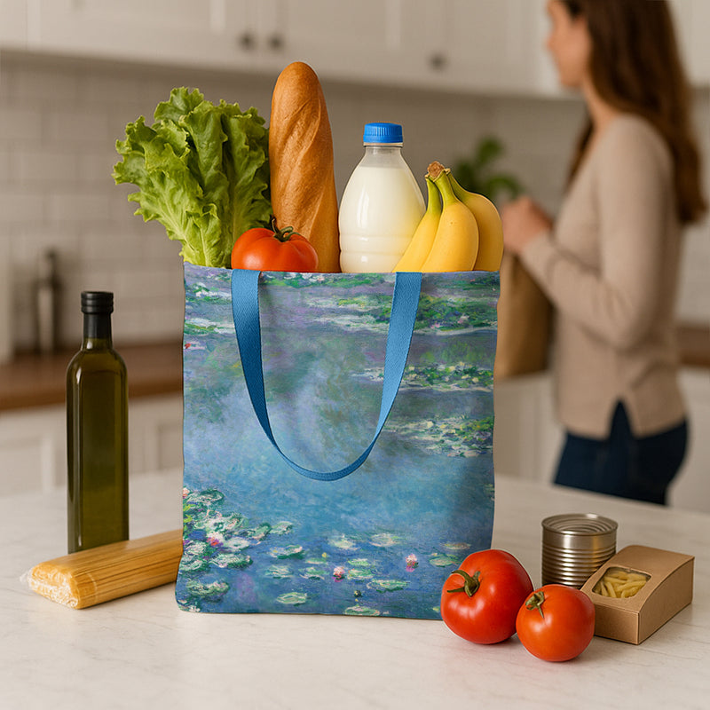 Monet Water Lilies Shoulder Strap Canvas Magazine Tote