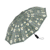 William Morris "Pimpernel" Blue/Green Travel Umbrella – Compact, One-Touch Open & Close