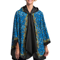 Tiffany Dragonfly (Multi) Reversible Rain Cape – Lightweight Hooded Wrap for Women