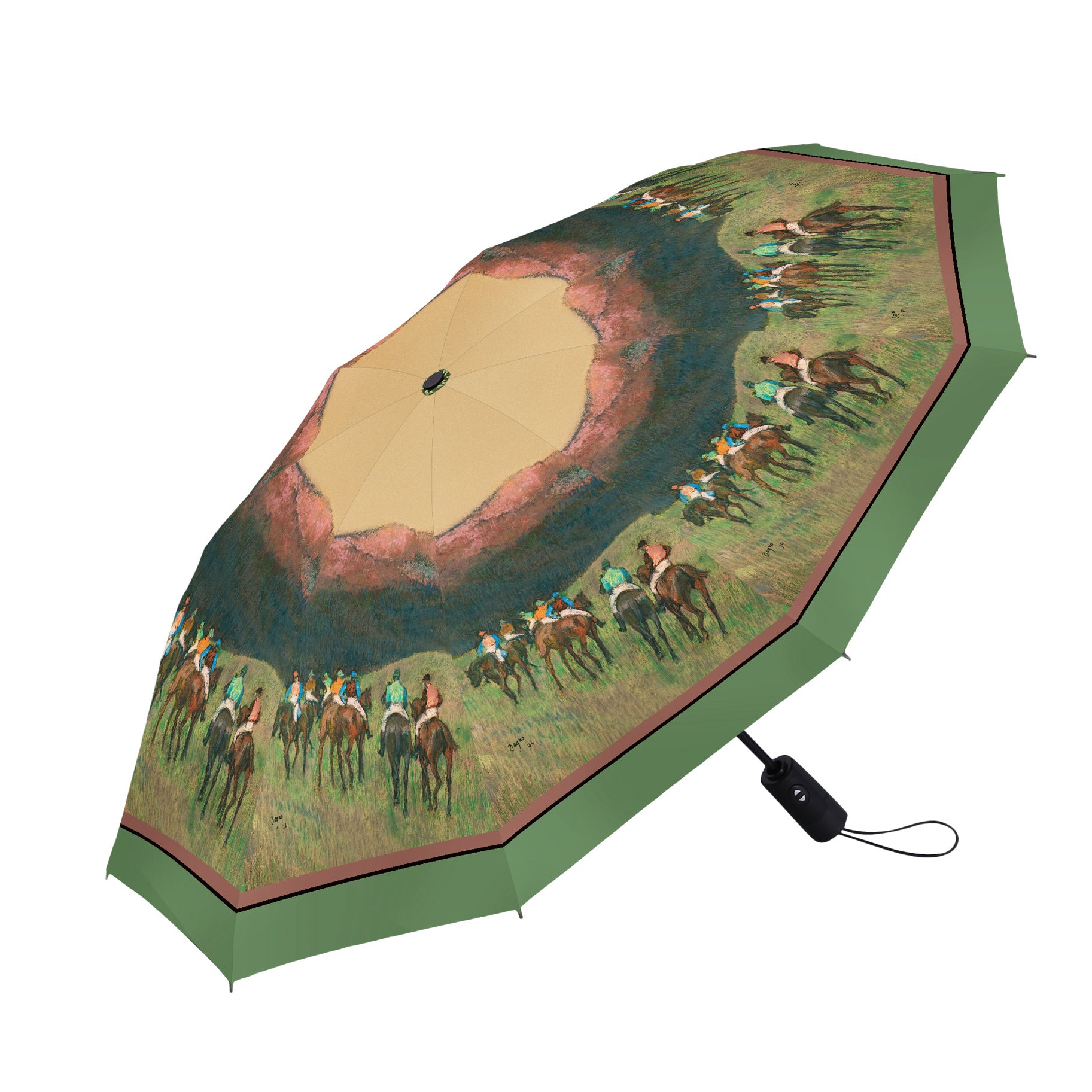 Degas "Racehorses in a Landscape" – Compact, One-Touch Open & Close