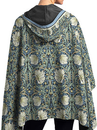 William Morris Pimpernel Reversible Rain Cape Poncho – Hooded Womens Wrap