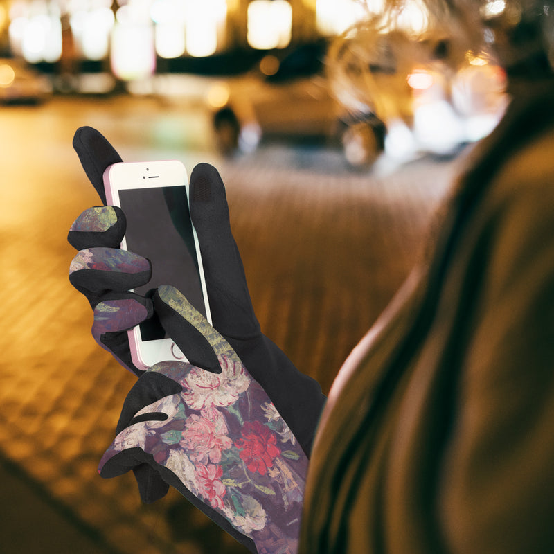 Fine Art van Gogh Carnations Womens Touch Screen Gloves - One Size Fits All