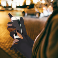 Black & Neutrals Womens Touch Screen Gloves - One Size Fits All