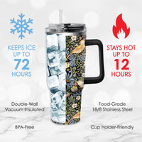 30 oz Tumbler - William Morris "Strawberry Thief" - Silver Rim