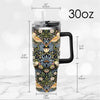 30 oz Tumbler - William Morris "Strawberry Thief" - Silver Rim