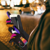 Laurel Burch "Rainbow Cat" Womens Touch Screen Gloves - One Size Fits All