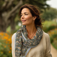 William Morris "Strawberry Thief" Silk Blend Shawl – Lightweight & Elegant Evening Wrap