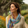 EttaVee's Rainbow Riviera 1 Silk Blend Shawl – Lightweight & Elegant Evening Wrap