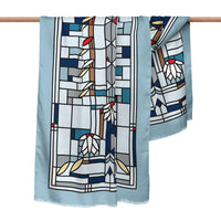 Frank Lloyd Wright Waterlilies Silk Blend Shawl – Lightweight & Elegant Evening Wrap