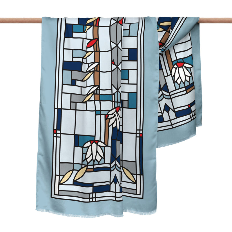 Frank Lloyd Wright Waterlilies Silk Blend Shawl – Lightweight & Elegant Evening Wrap