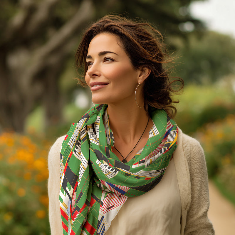 Frank Lloyd Wright Hillside Curtain Silk Blend Shawl – Lightweight & Elegant Evening Wrap