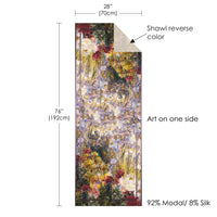 Tiffany Peonies & Iris   Silk Blend Shawl – Lightweight Dressy Wrap for Women