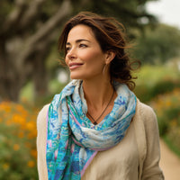 Monet Nympheas Silk Blend Shawl – Lightweight Dressy Wrap for Women