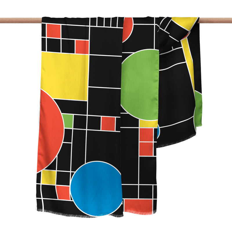 Frank Lloyd Wright Coonley Playhouse Silk Blend Shawl – Lightweight Dressy Wrap for Women