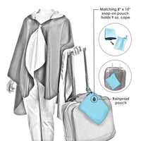 Cherry Blossom Reversible Rain Cape – Lightweight Hooded Poncho Wrap for Women