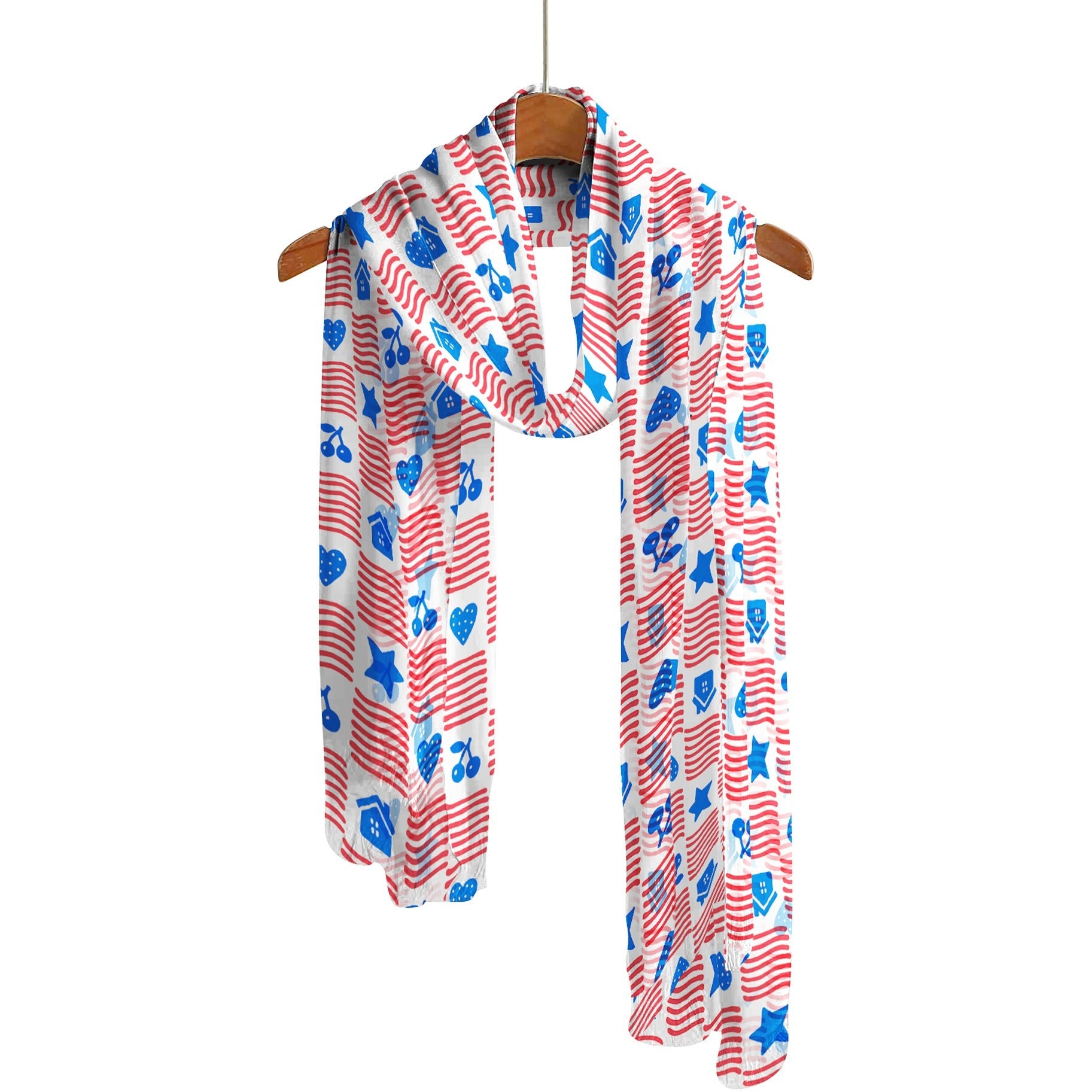 Mary Engelbreit Simple American Home Long Sheer Scarf – Lightweight, Elegant, Silky-Soft