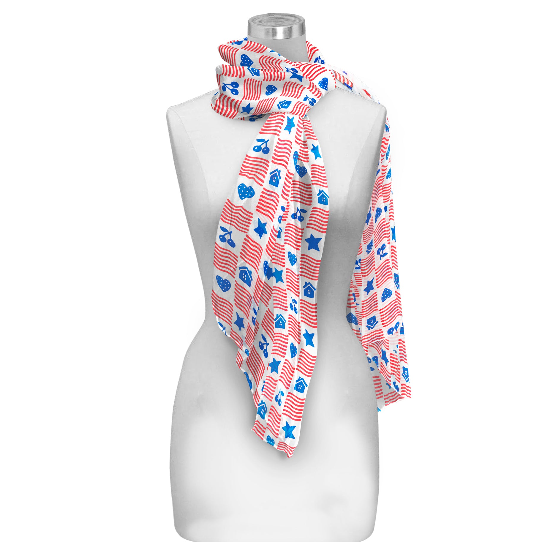 Mary Engelbreit Simple American Home Long Sheer Scarf – Lightweight, Elegant, Silky-Soft