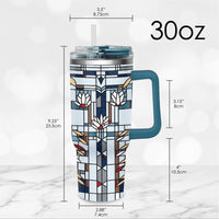 30 oz Tumbler - Frank Lloyd Wright "Waterlilies" - Silver Rim