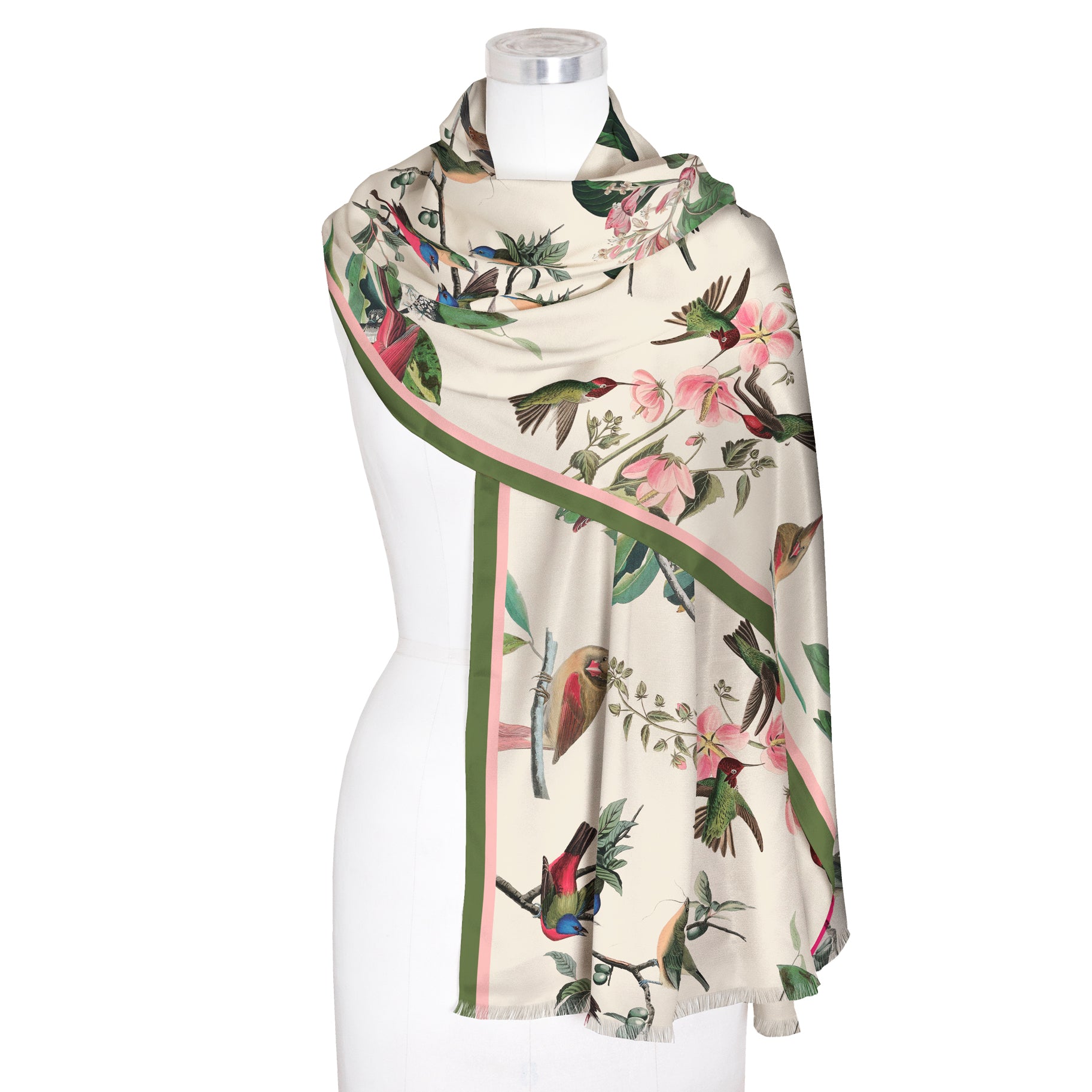 North American Wild Birds by Audubon Silk-Blend Pashmina Shawl