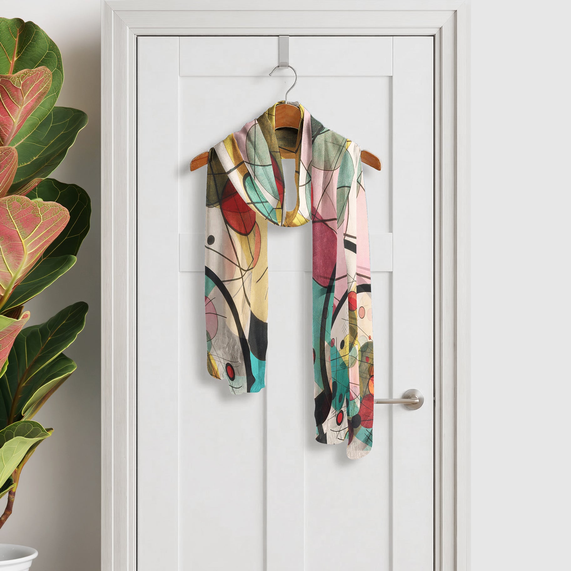 Kandinsky Circles in a Circle Long Sheer Scarf – Lightweight, Elegant, Silky-Soft