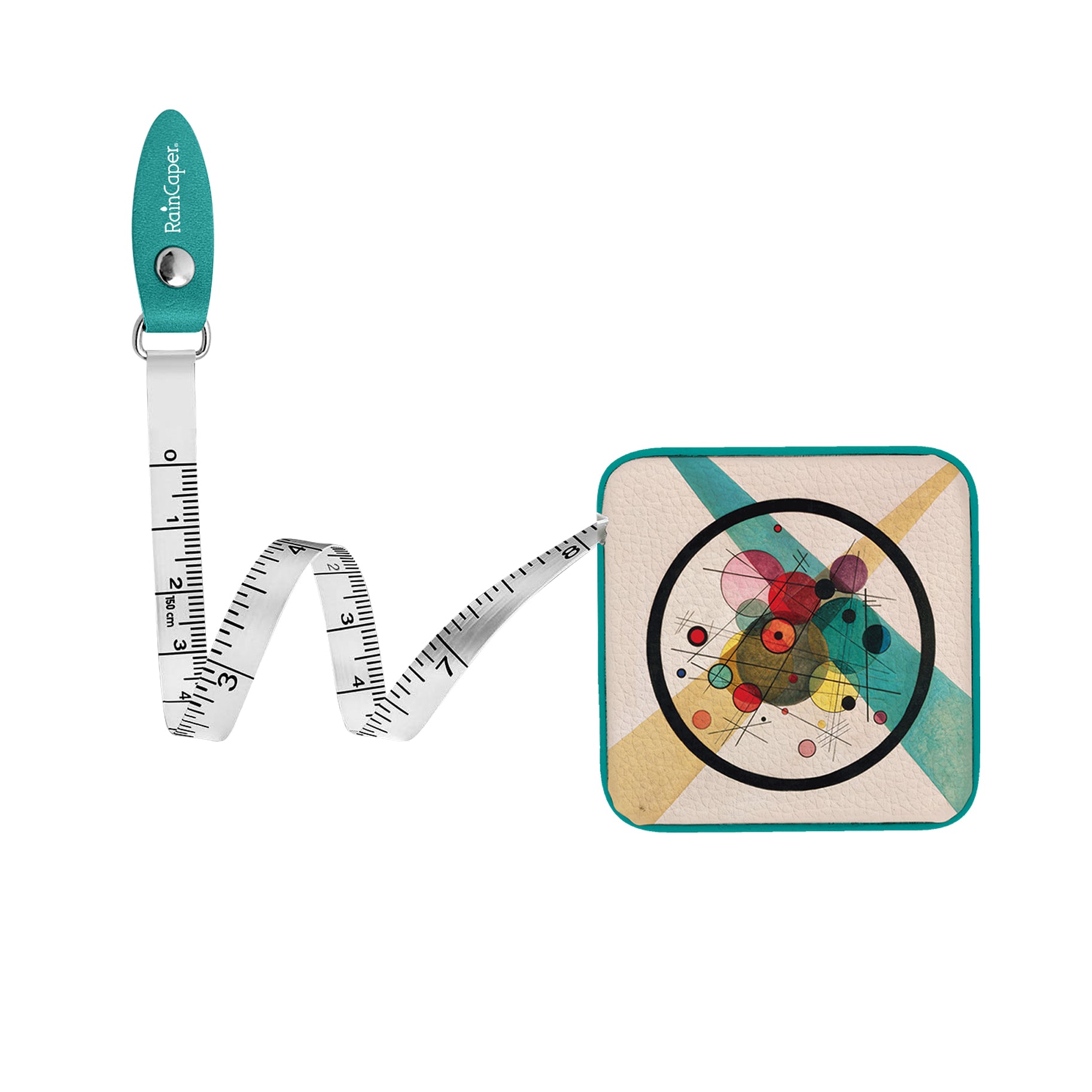 Kandinsky Circles in a Circle Compact Retractable Tape Measure – Dual-Sided, 60"/150cm