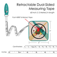 Kandinsky Circles in a Circle Compact Retractable Tape Measure – Dual-Sided, 60"/150cm