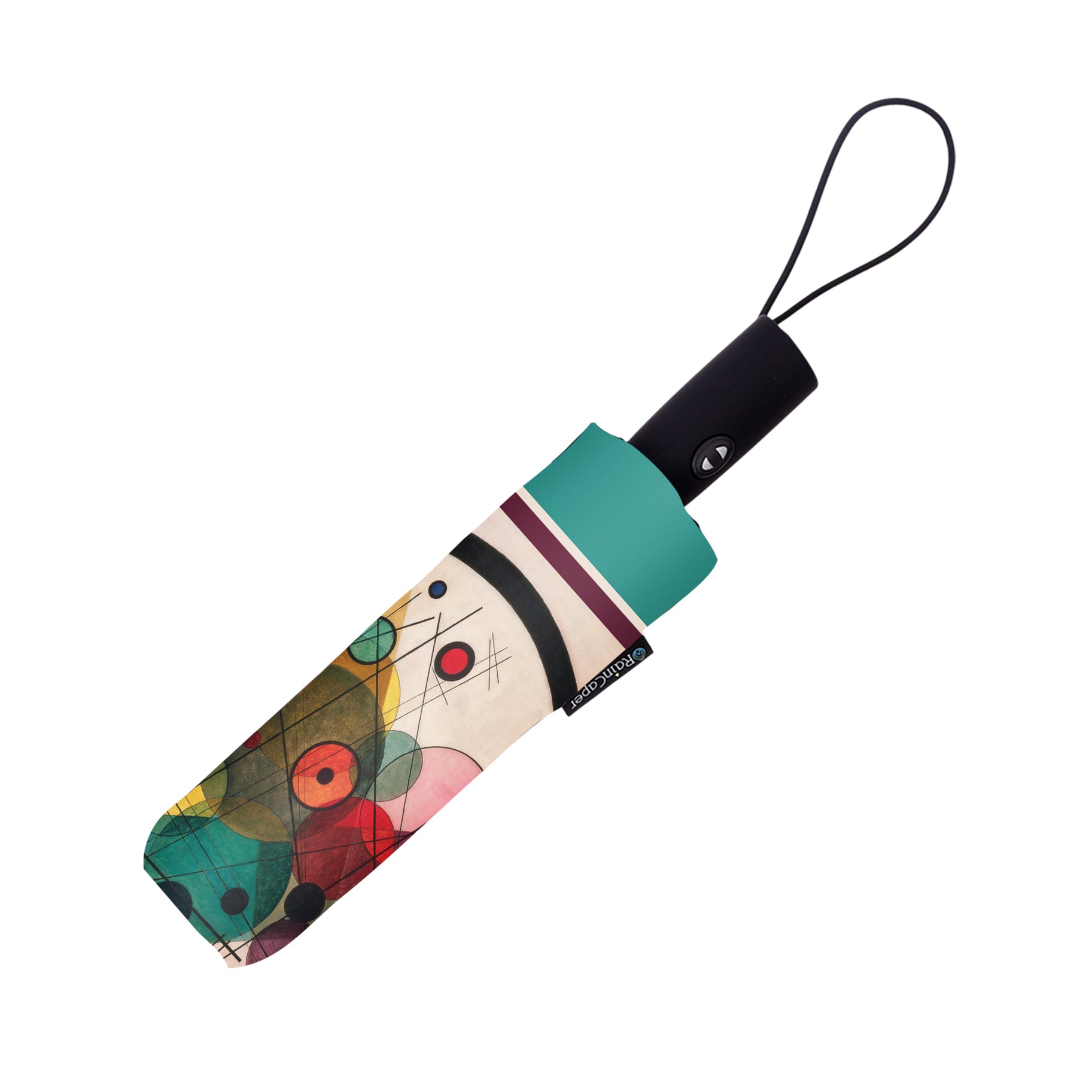 Kandinsky Circles in a Circle Travel Umbrella – Compact, One-Touch Open & Close
