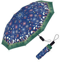 Mary Engelbreit July Sparklers Travel Umbrella – Compact, One-Touch Open & Close
