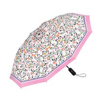 Mary Engelbreit Modern Cherry Toss Folding Travel Umbrella - Compact, One-Touch Open & Close