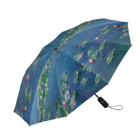 Monet Water Lilies Travel Umbrella – Compact, One-Touch Open & Close