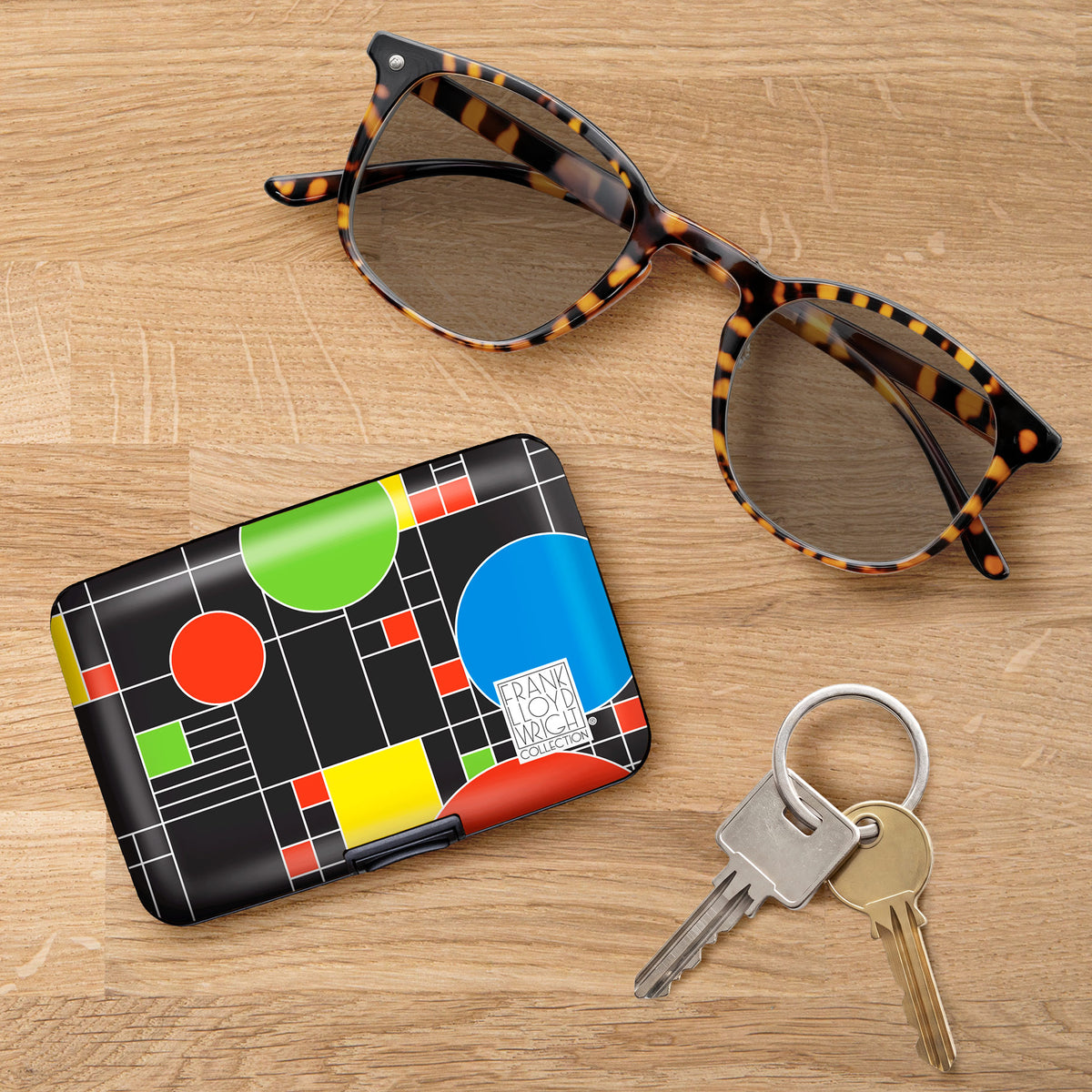 Frank Lloyd Wright Coonley Playhouse RFID Hard Travel Wallet