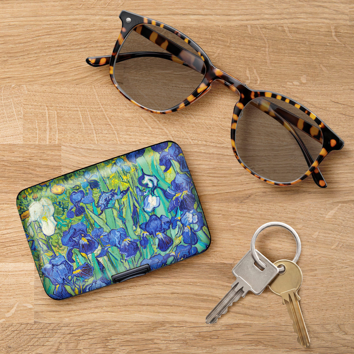 van Gogh Irises RFID Hard Travel Wallet